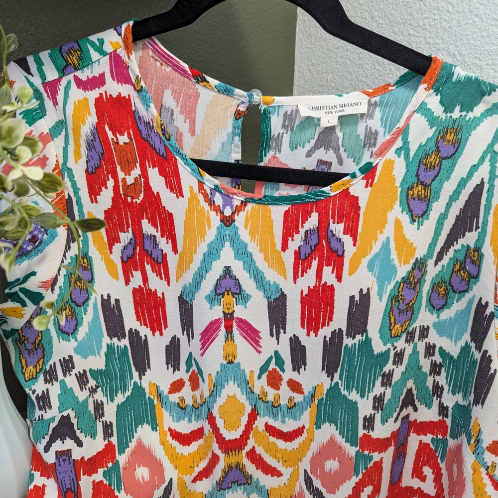 Christian Siriano Multicolor Patterned Top